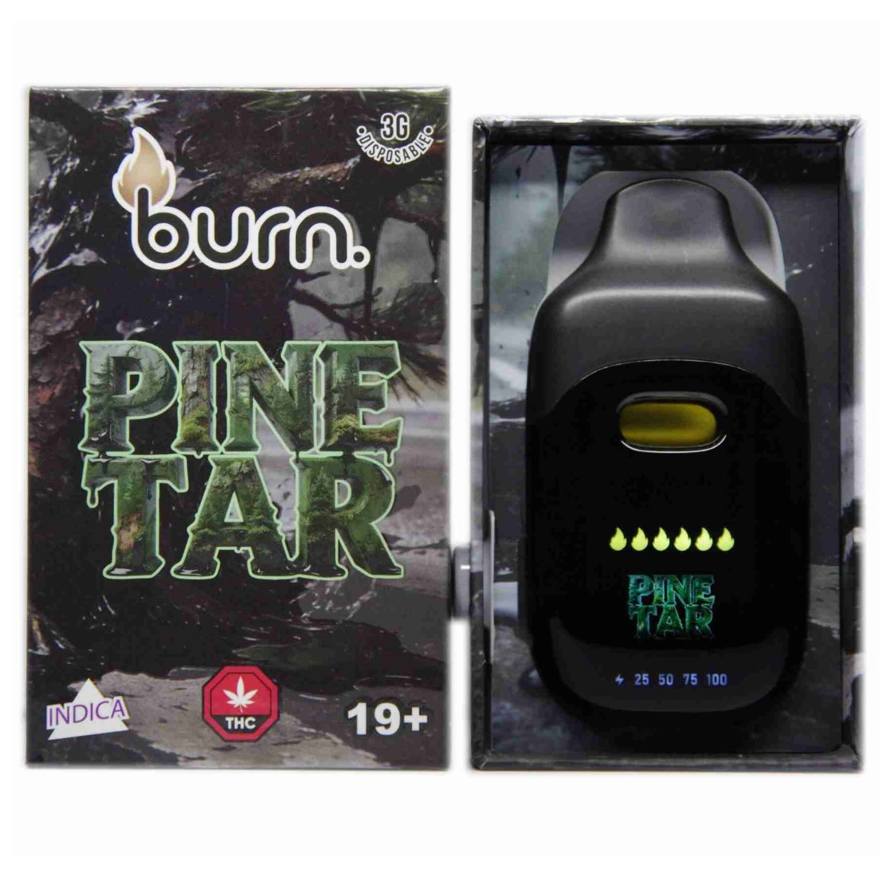 Burn Disposable Vapes – Pine Tar (Indica) (3 Gram)