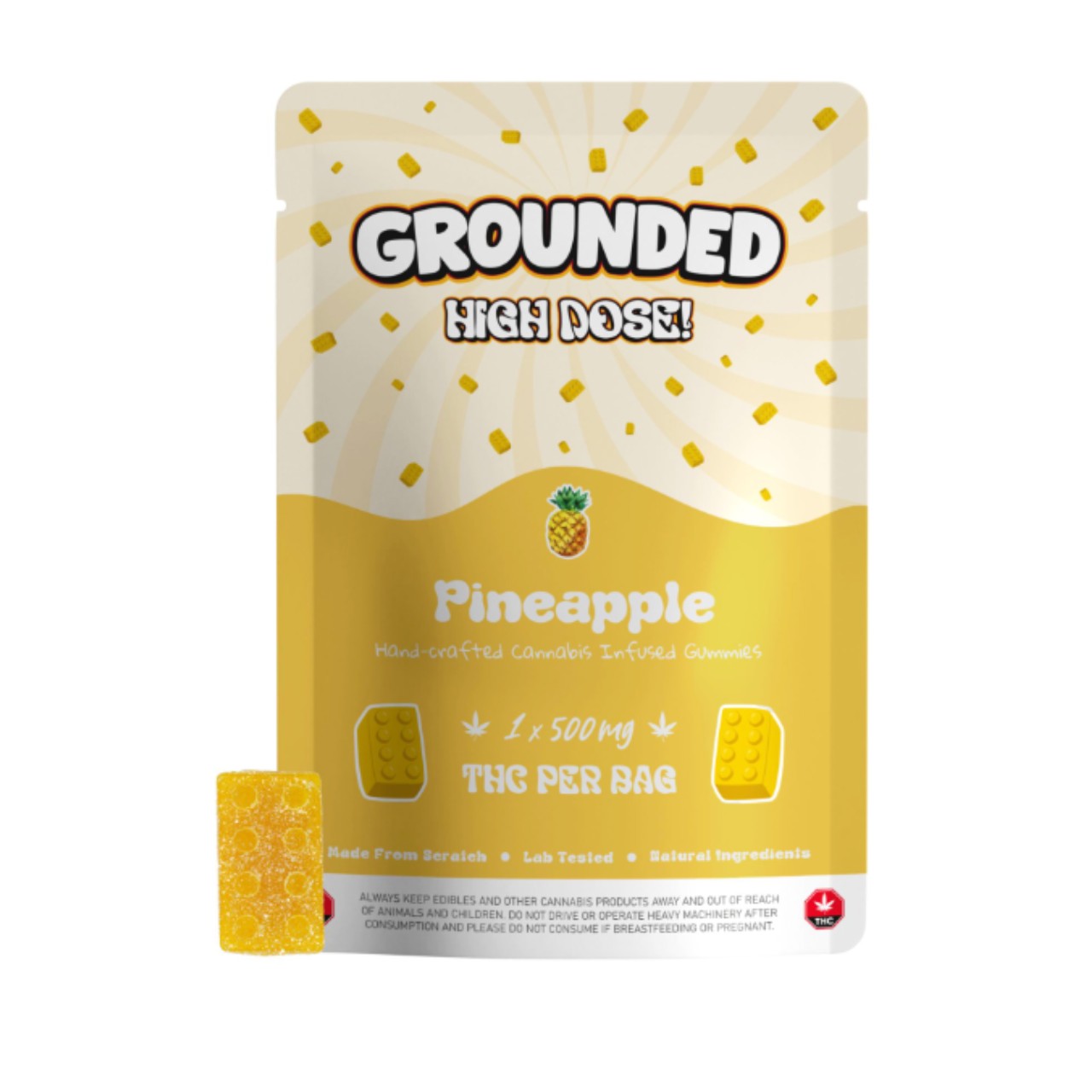 Grounded High Dose - Pineapple Brick 500mg THC