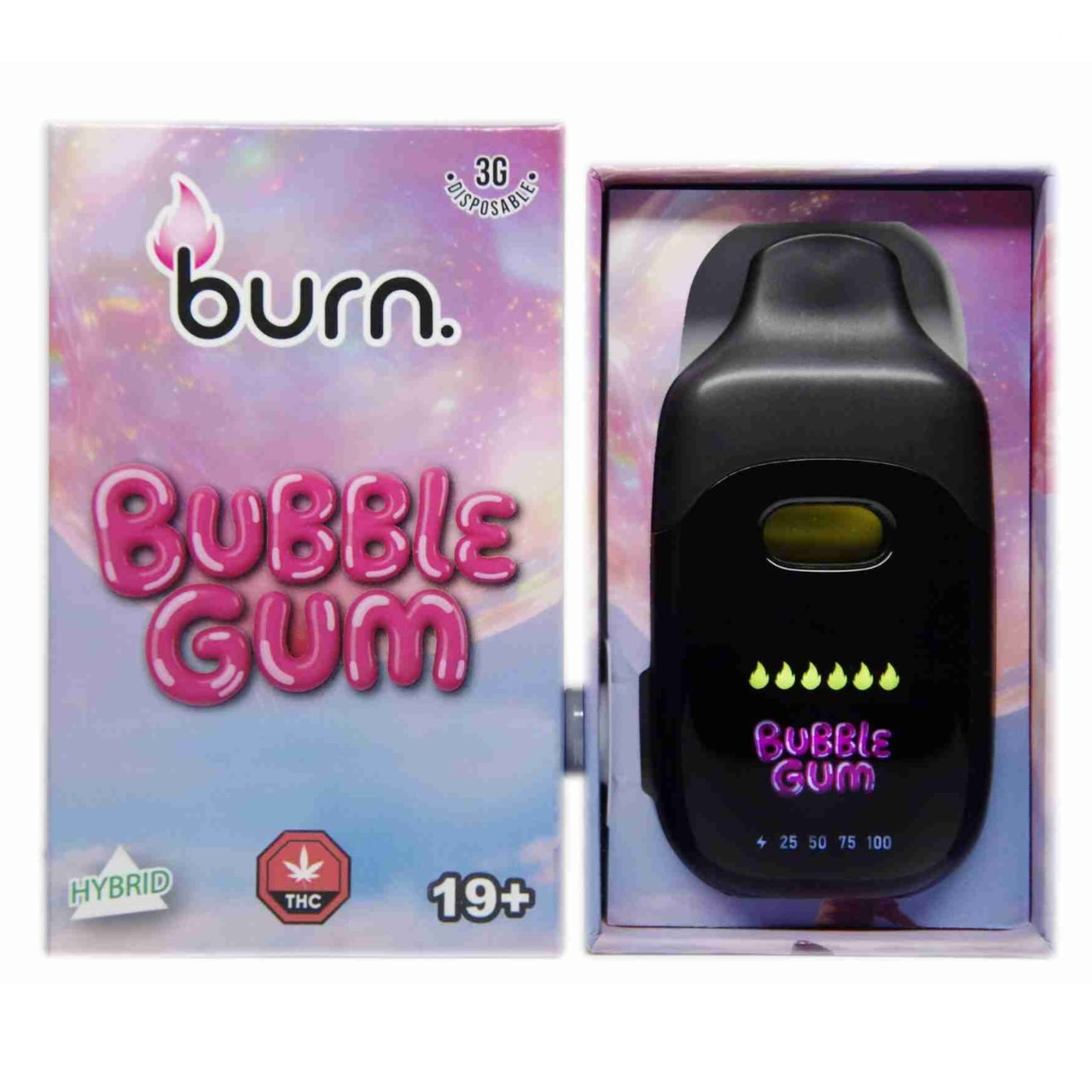 Burn Disposable Vapes – Bubble Gum (Hybrid)